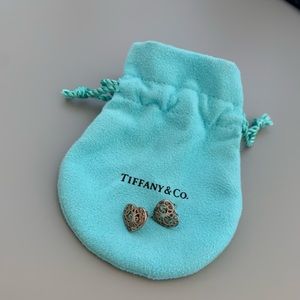 Heart stud Tiffany earrings.